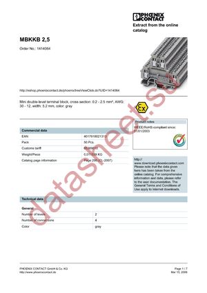 1414064 datasheet  